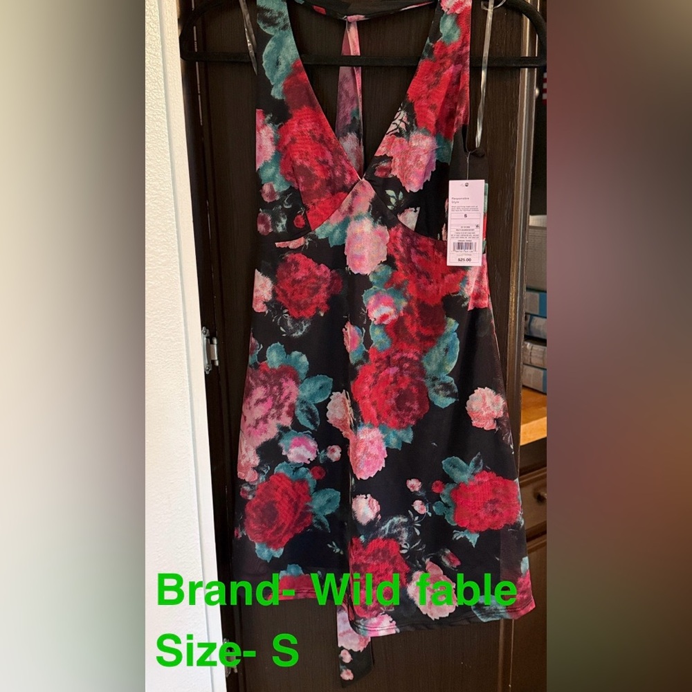 Wild Fable Black Floral Dress